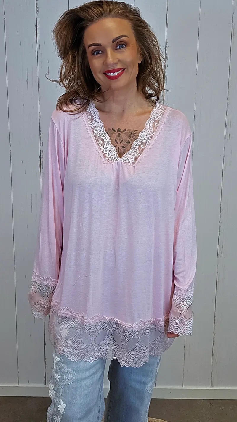 Frenchy topp rosa