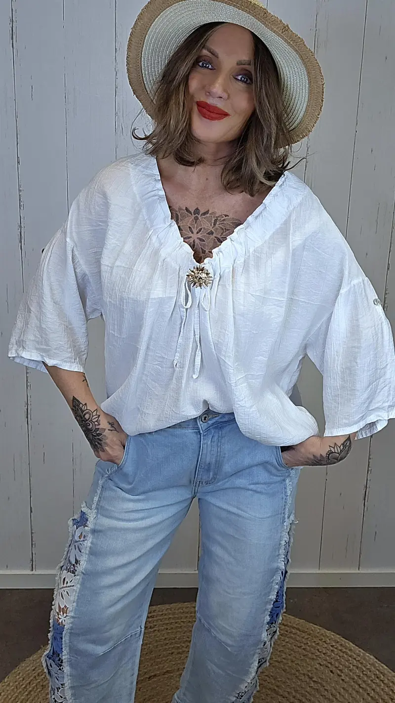 Freya bluse hvit
