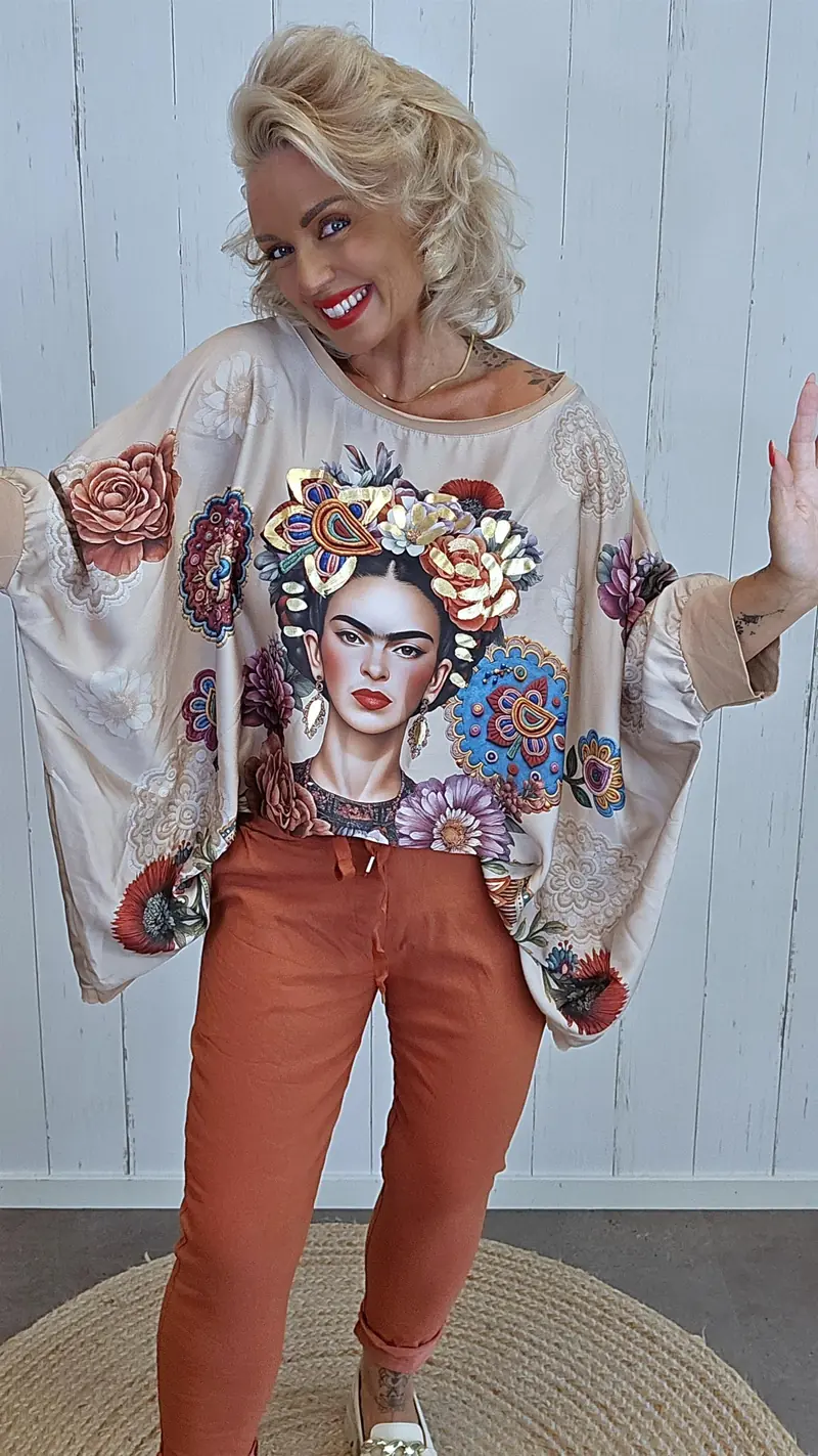 Frida topp med print