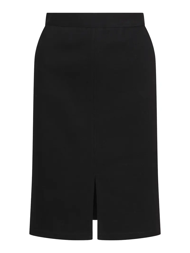 Front slip skirt, short Black