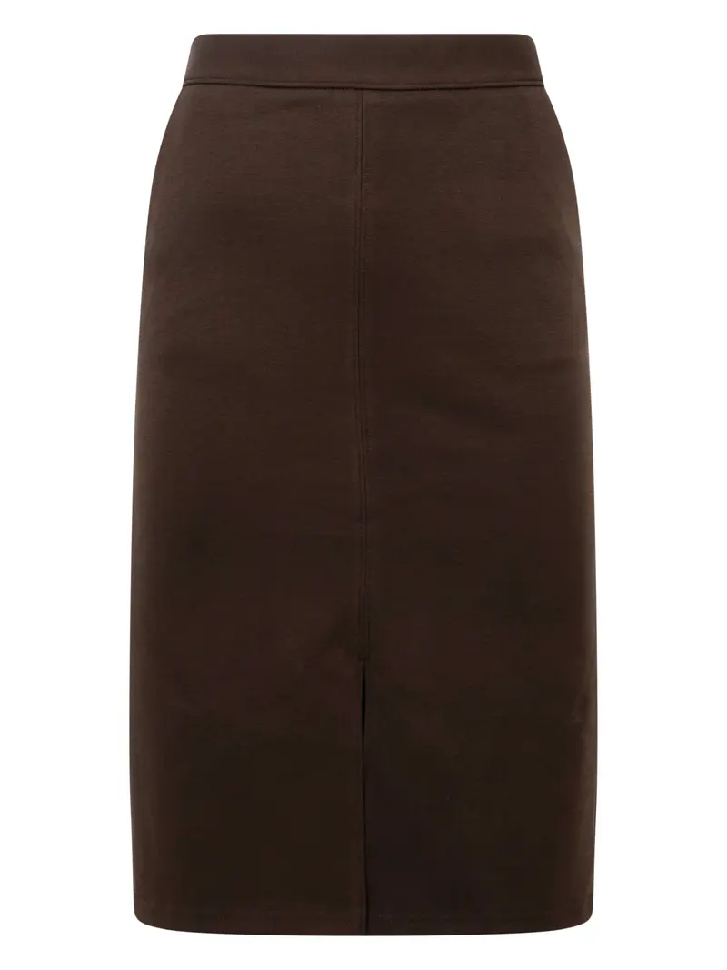 Front slip skirt, short Dark Brown