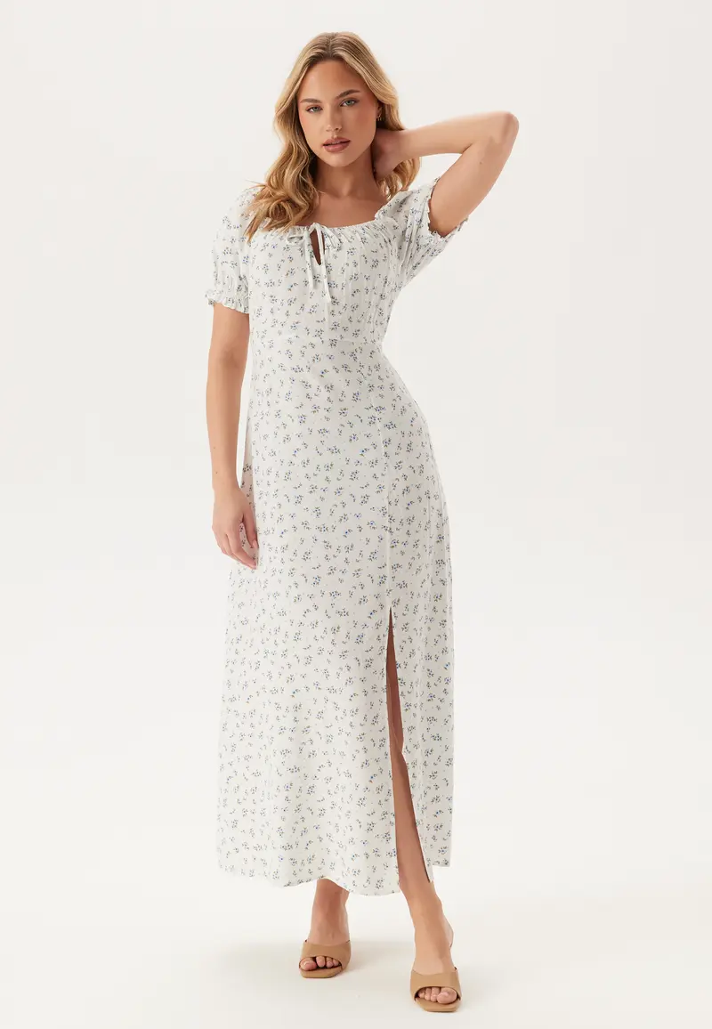 Front Tie Long Viscose Dress