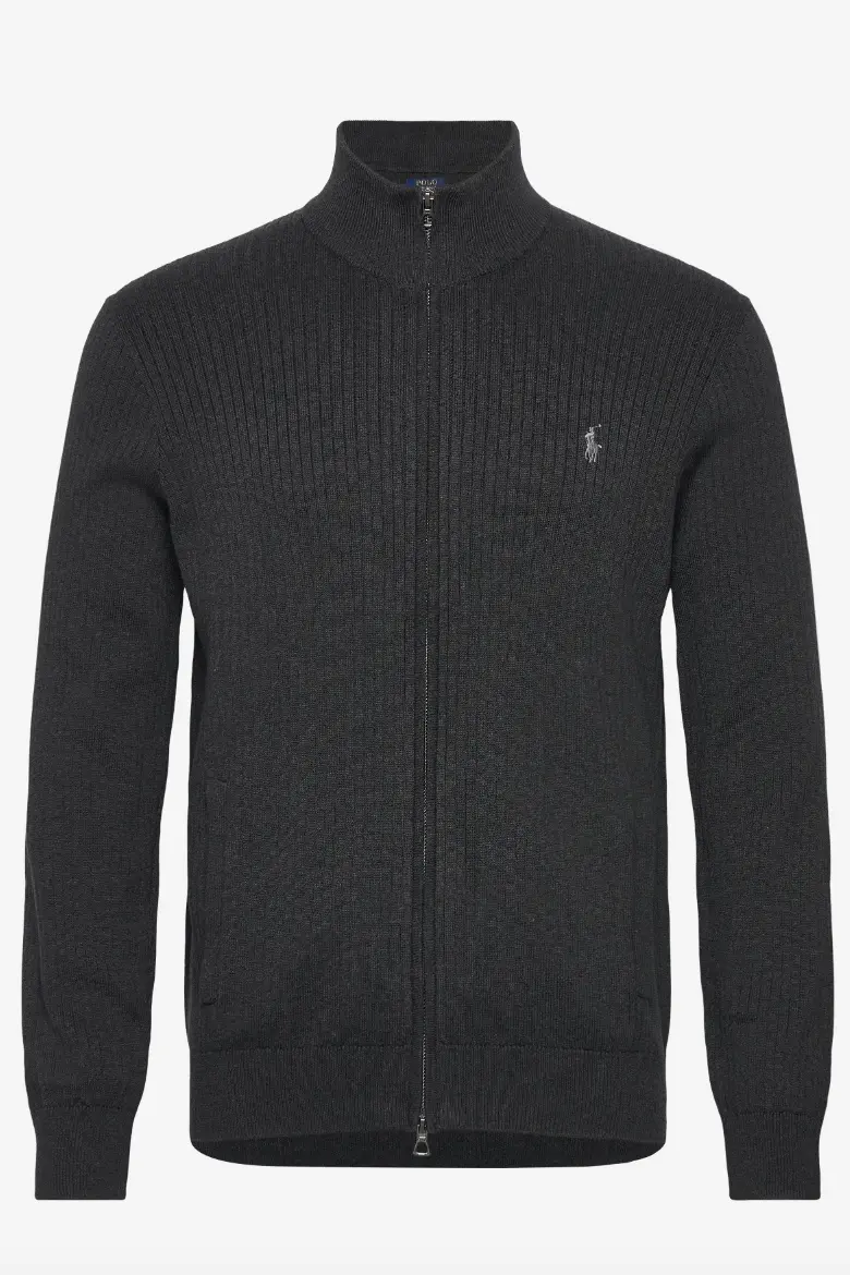 Full Zip Sweater Dark Granite Heather