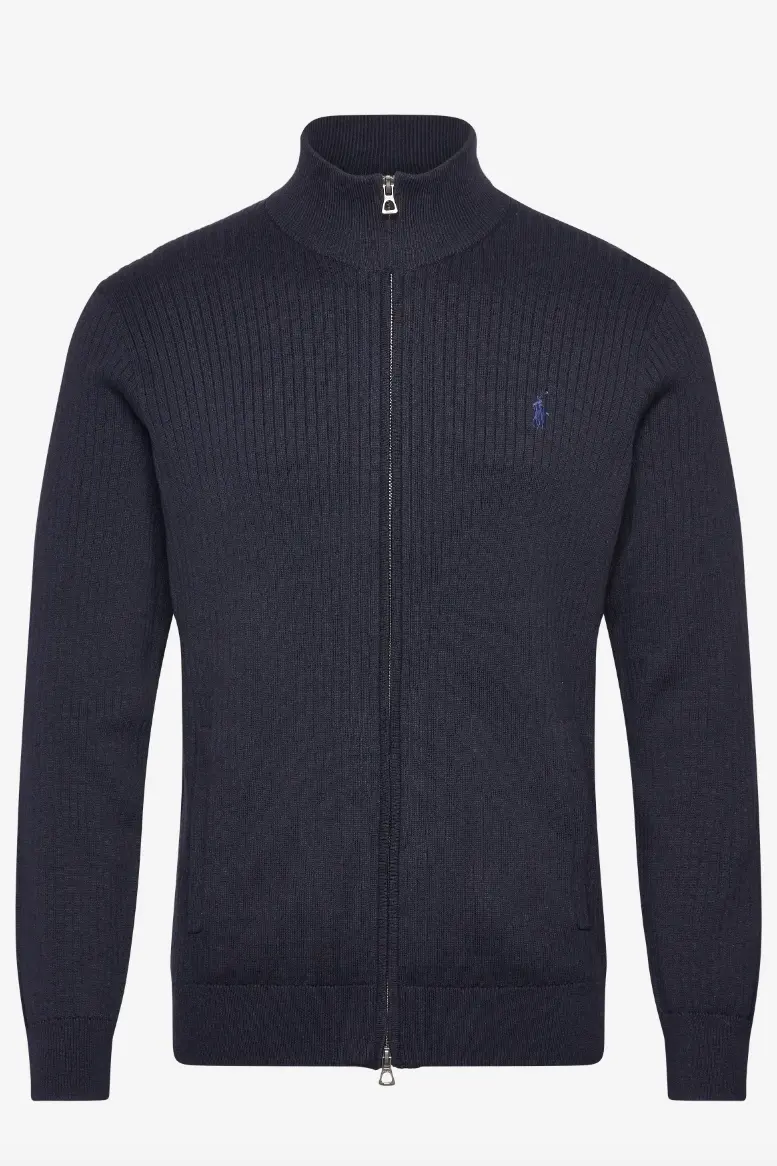 Full Zip Sweater Navy Heather