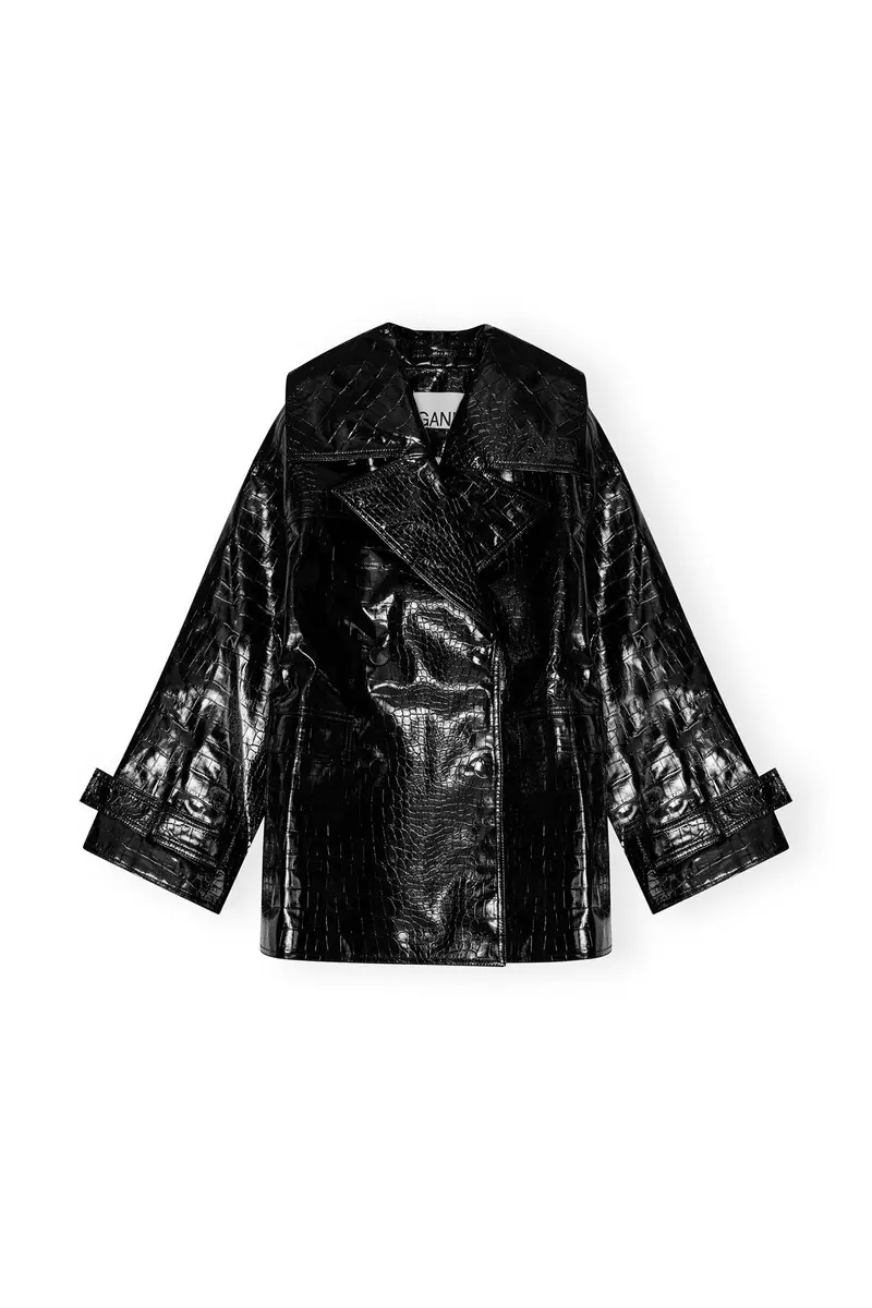 Future Coated Double Breasted Midi Jacket