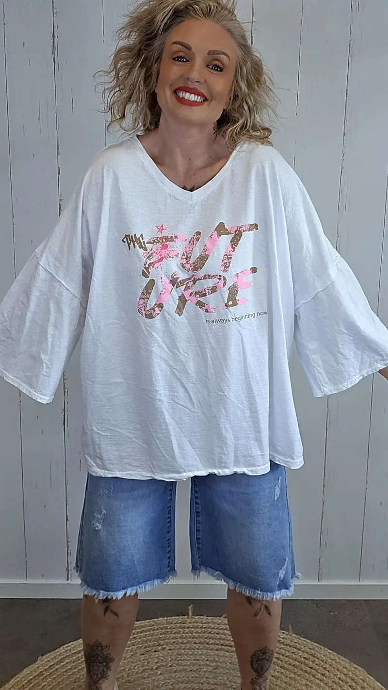 Future oversized topp hvit