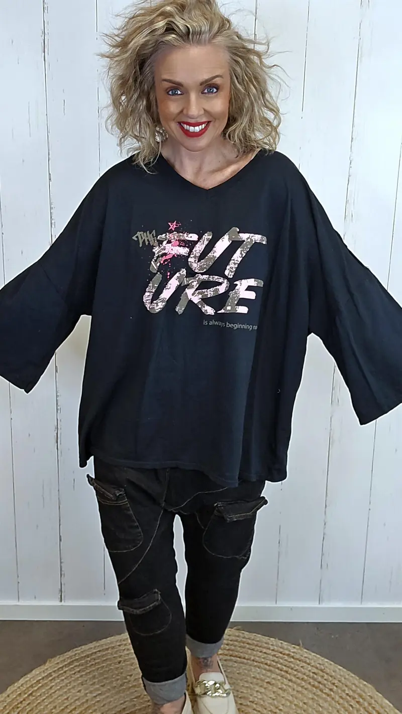 Future oversized topp svart