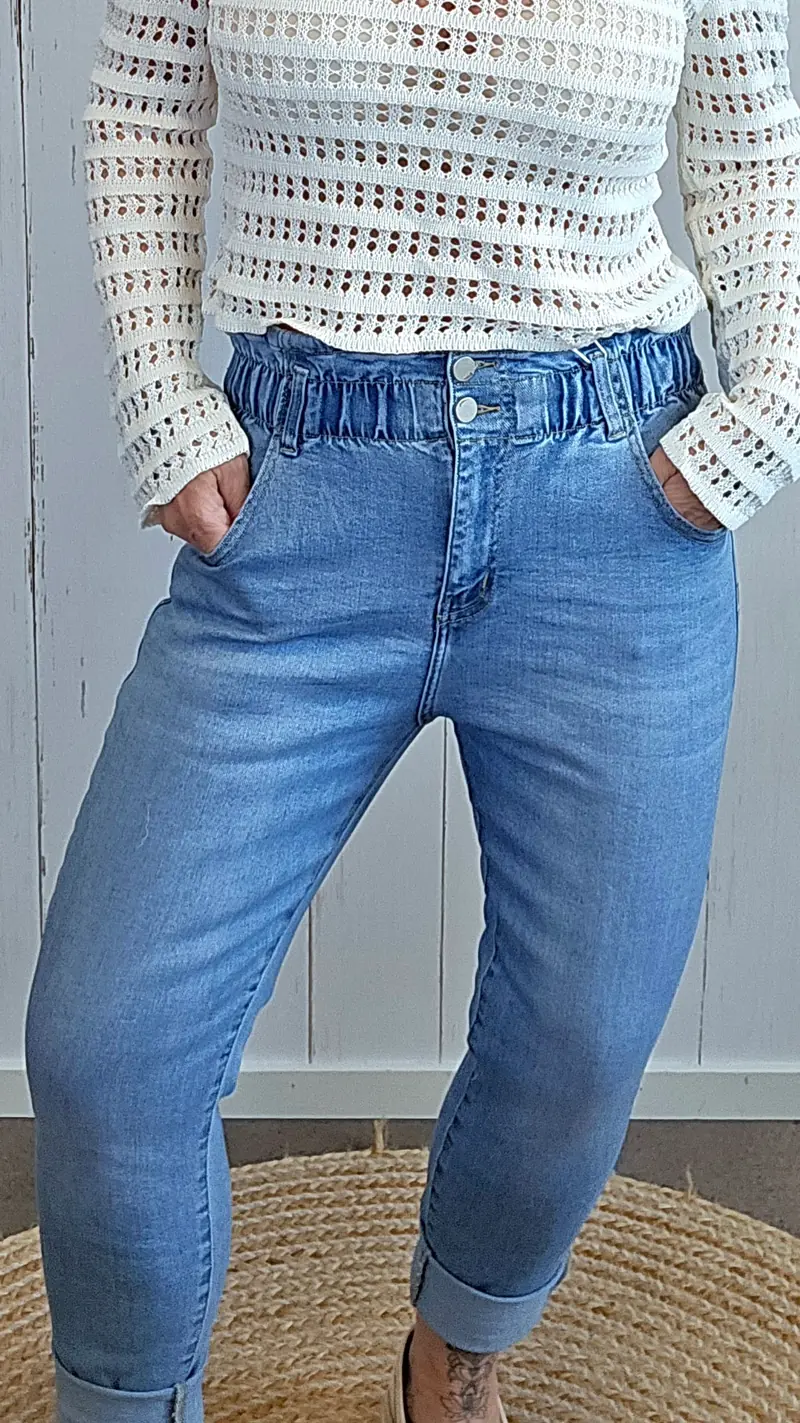 G-smack jeans med strikk i livet