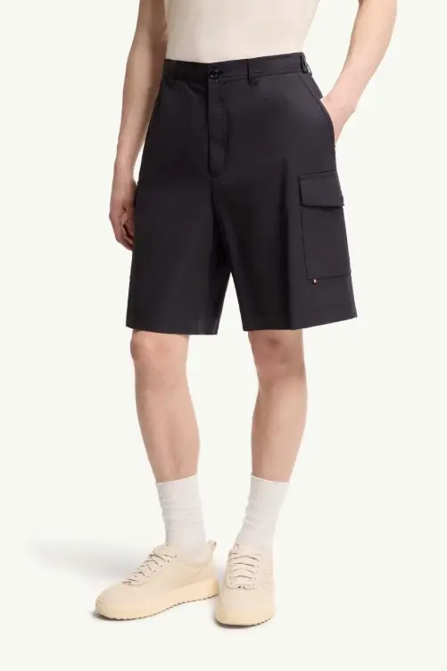 Gabardine Cargo Shorts Navy Blue