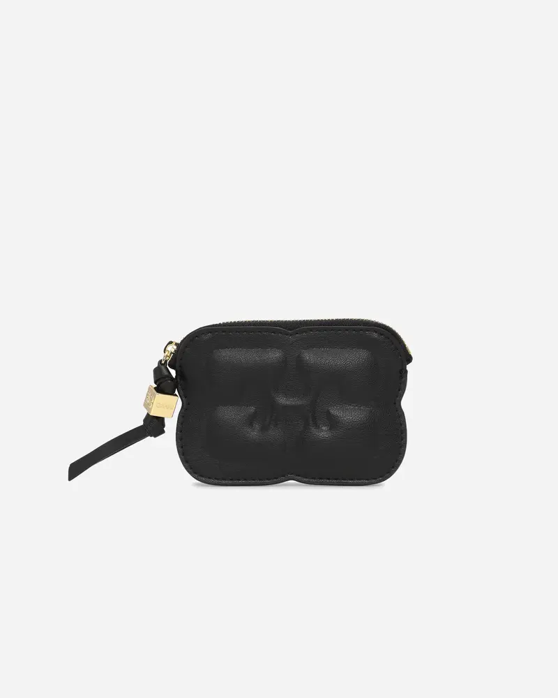 Ganni Bou Compact Zipped Wallet - Black