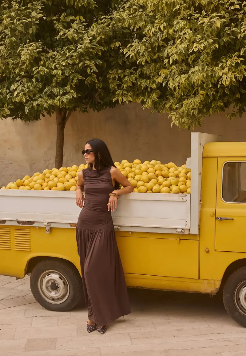 Gathered Side Maxi Dress