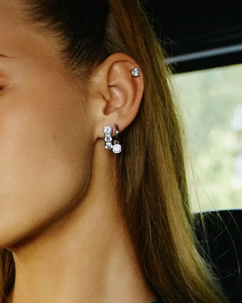 Gemma Hoops Steel