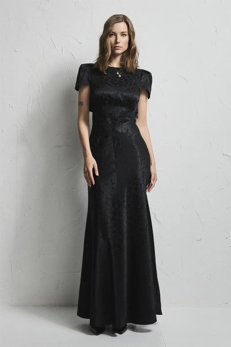 Gene Jacquard Dress Black