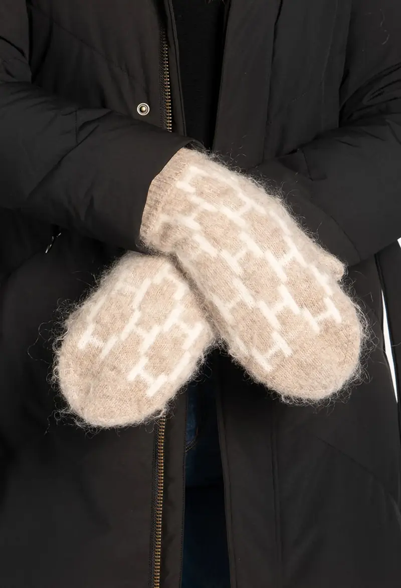 Gera Mittens - Light Brown Melange