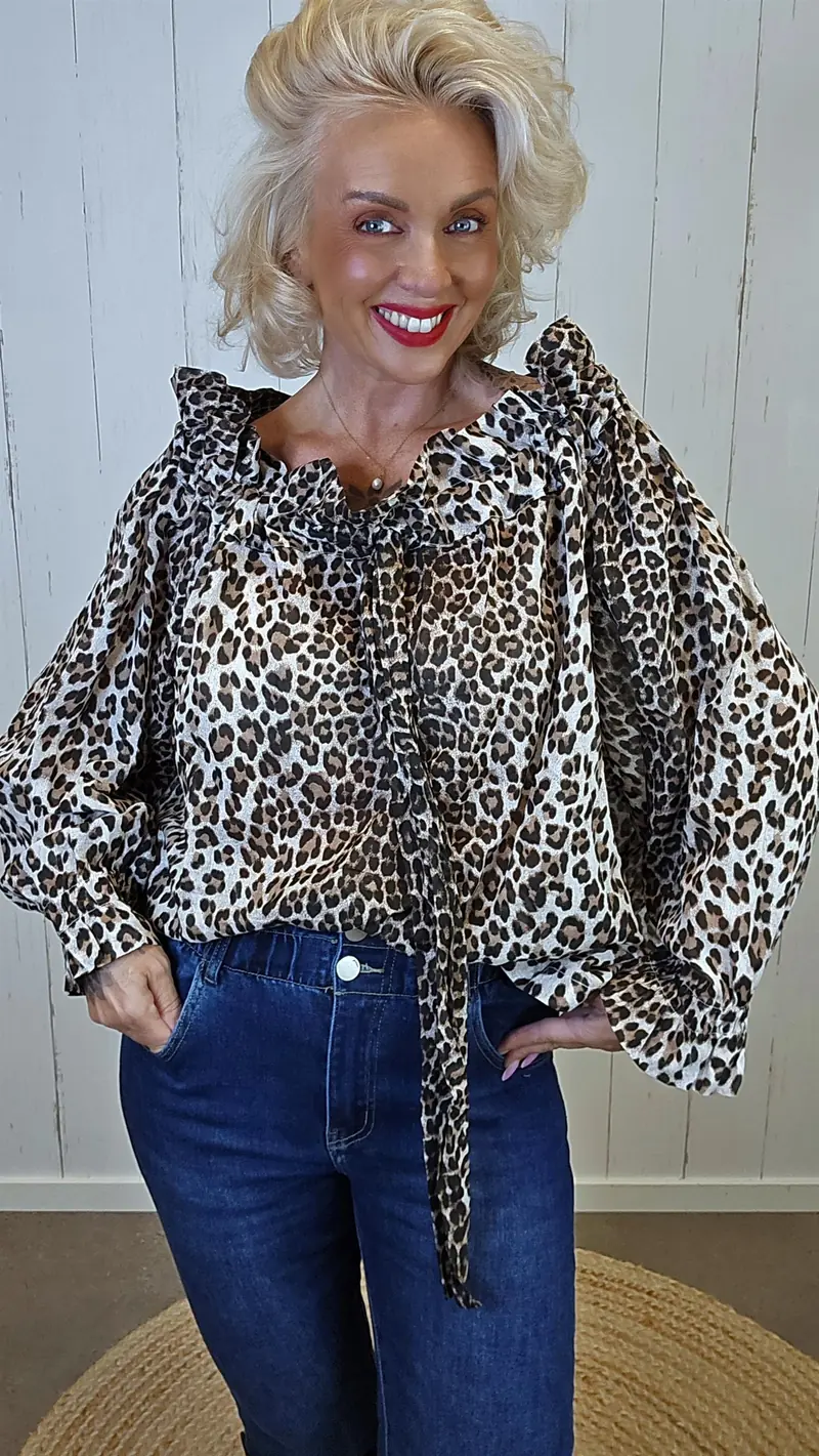 Gia leo bluse med sløyfe