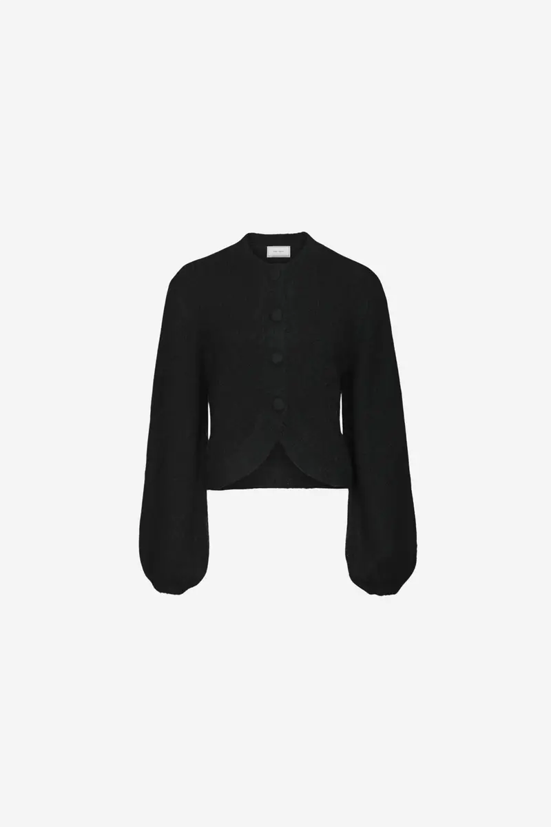 Gio Fluffy Knit Cardigan Black
