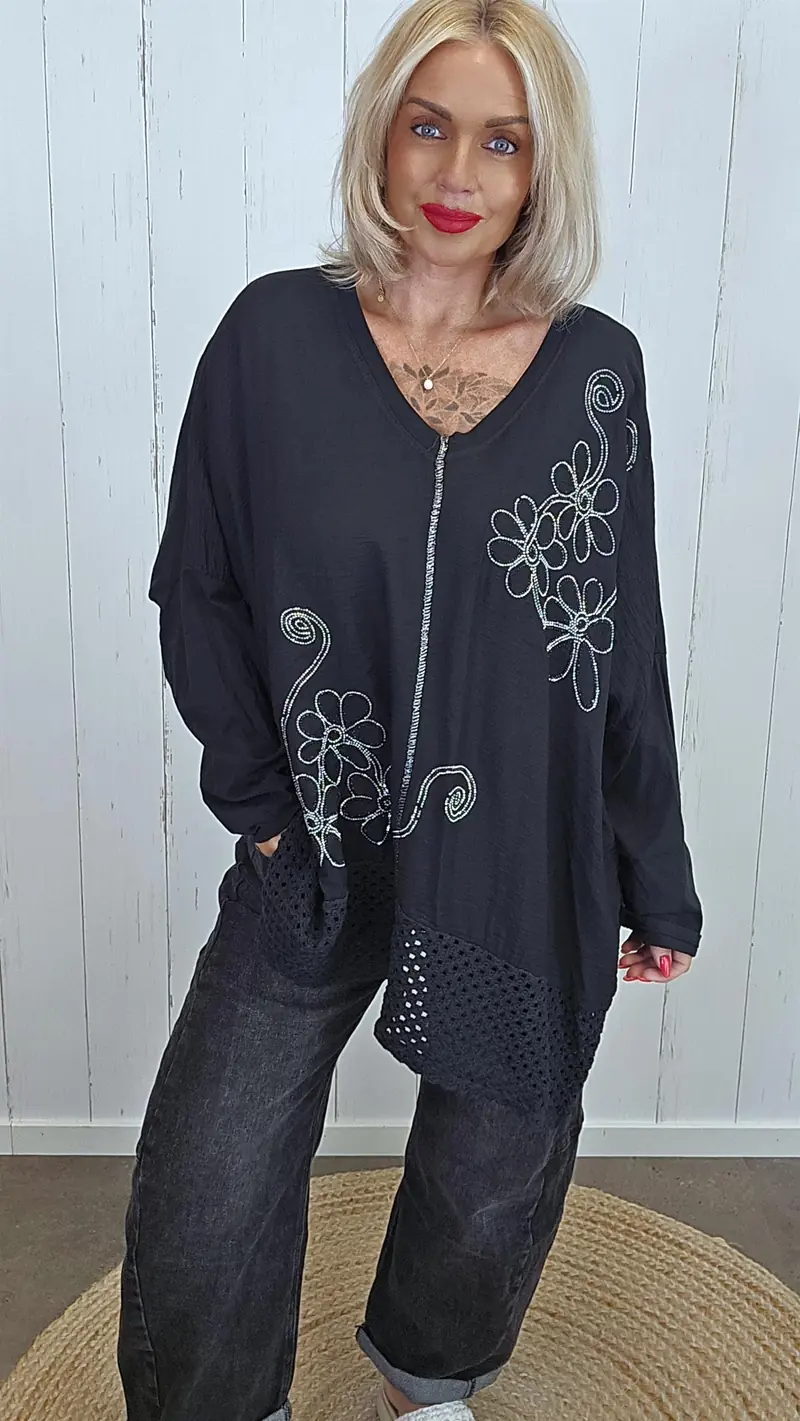 Giselle baggy topp svart