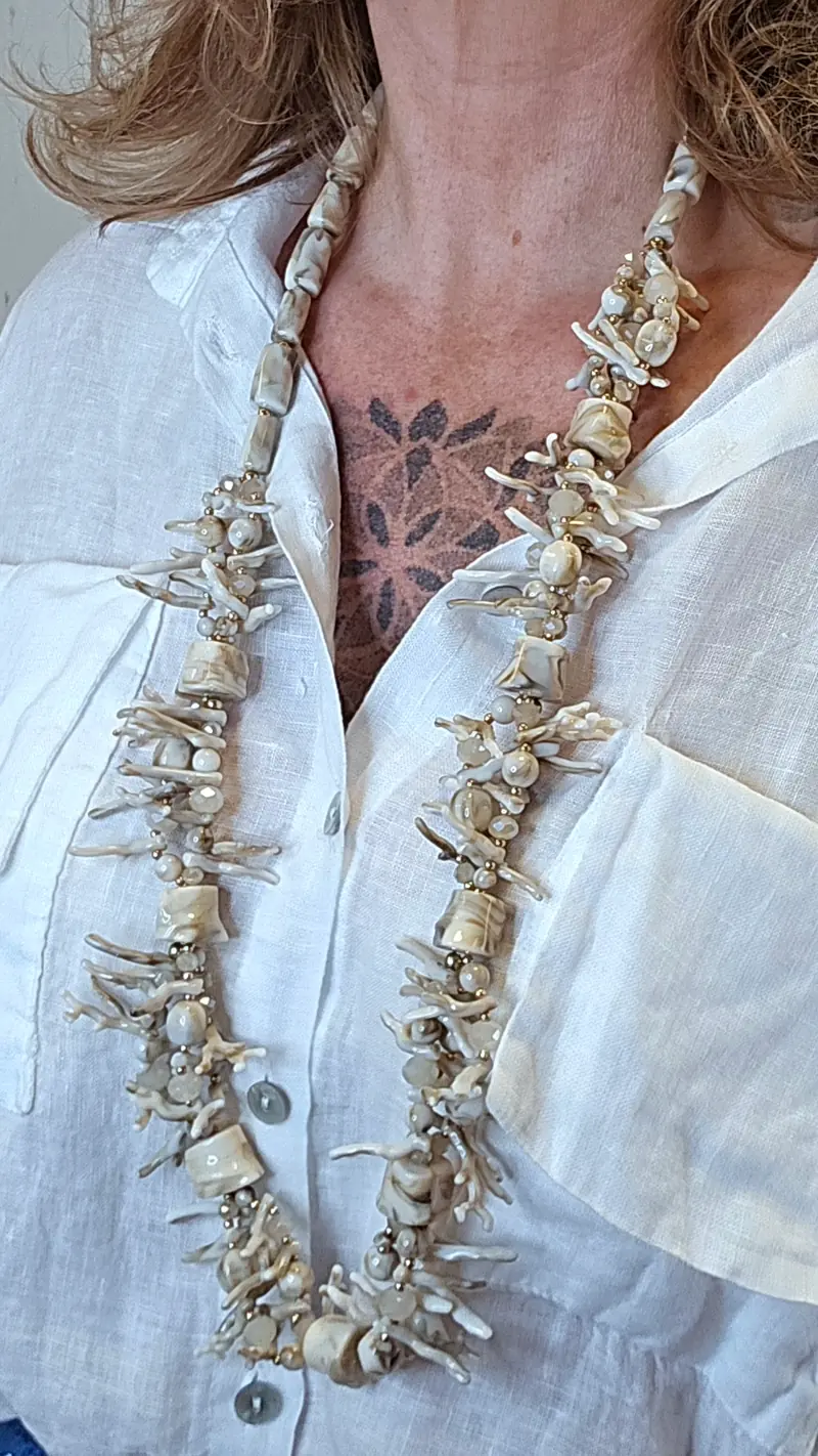 Gloria halskjede beige