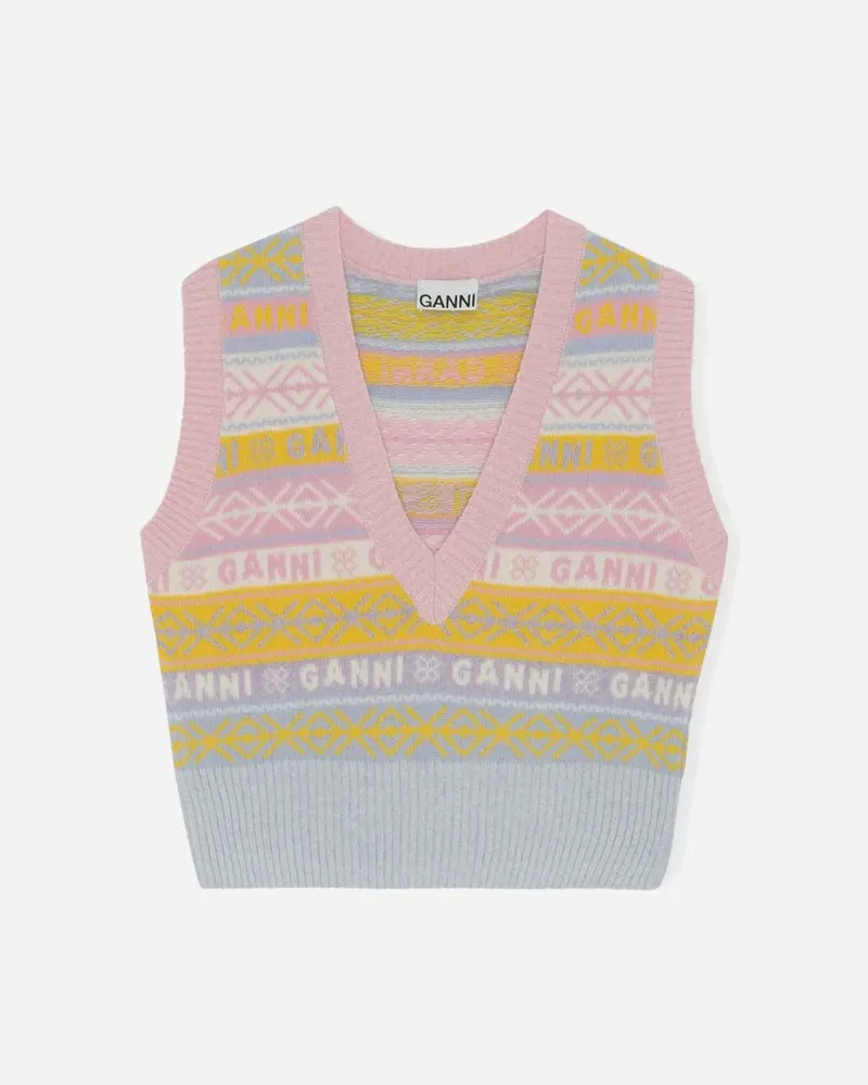 Graphic V-neck Vest - Multicolour