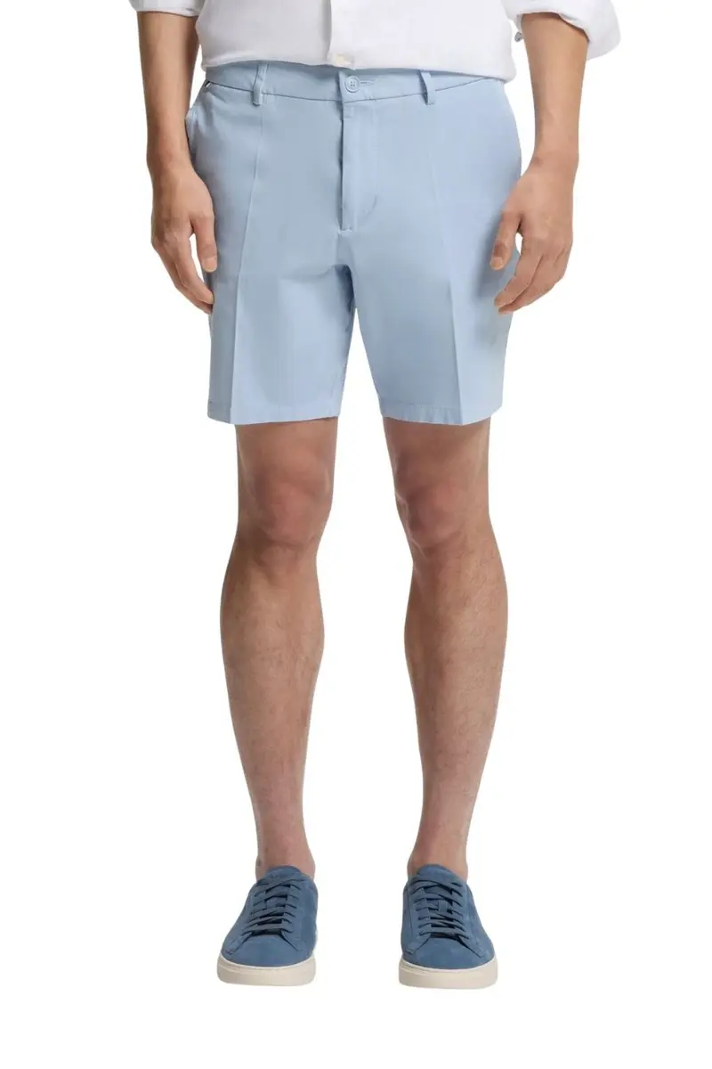 H-Kane1 Stretch Cotton Twill Shorts Light/Pastel Blue