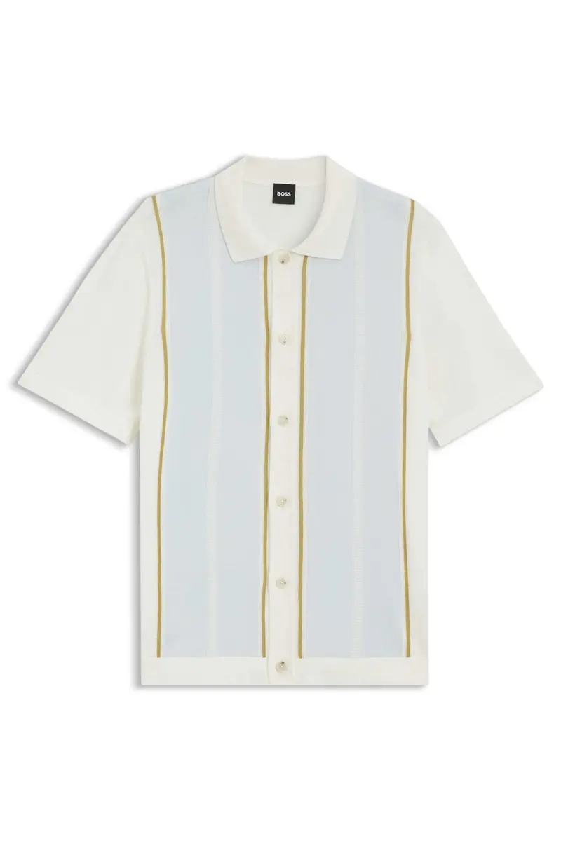 H-Lastro Short Sleeve Cardigan Open White