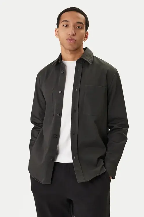 H-Owen-K-2PP-261 Overshirt Open Green