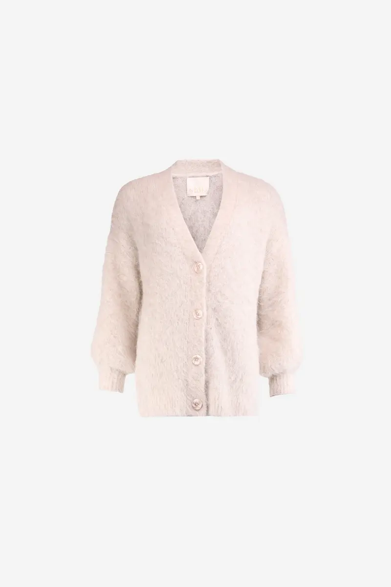 Hairy Knit V-Neck Jacket Soft