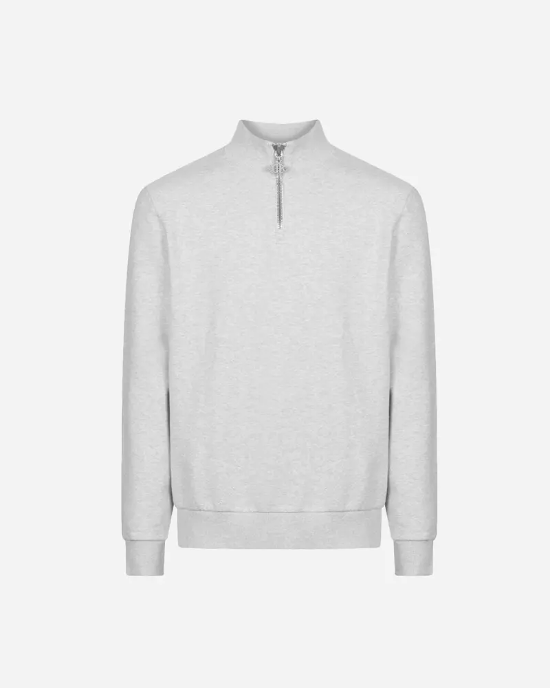 Half Zip Sweat - Light Grey Melange