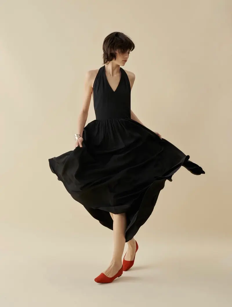 Halterneck Maxi Dress Nero
