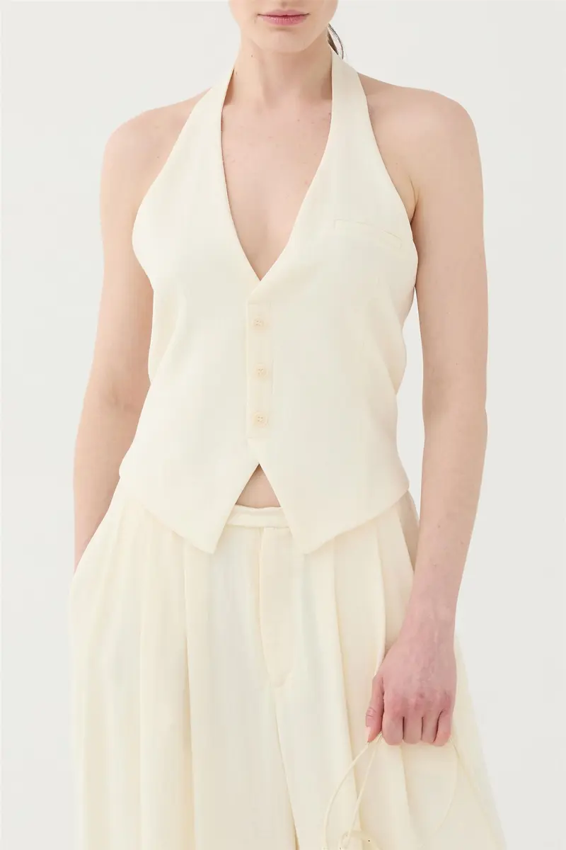 Halterneck Top Bianco Panna