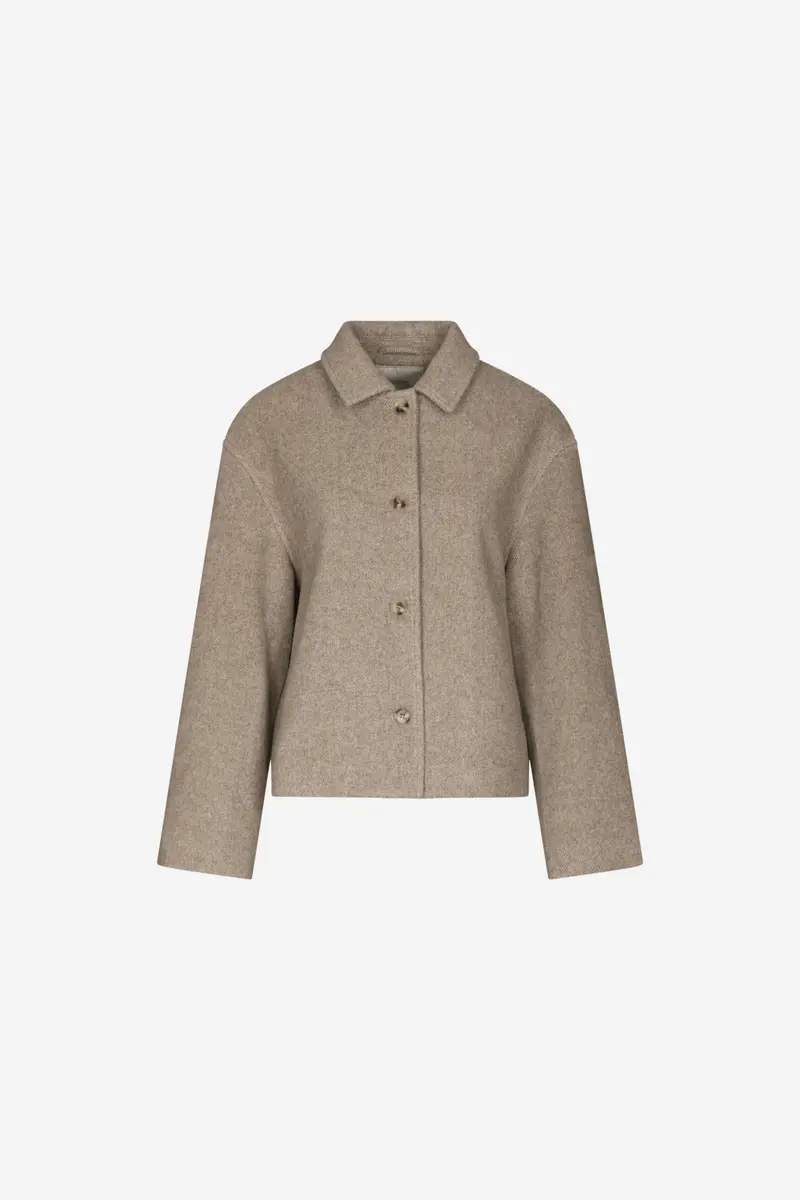 Hamra Herringbone Twill Jacket Beige Melange