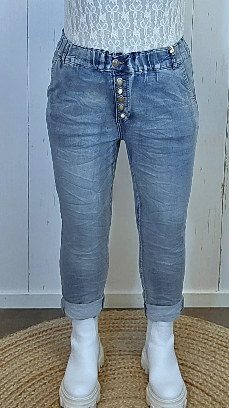 Hayley jeans lys med knapper