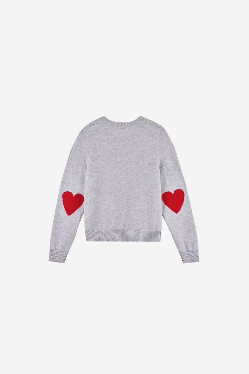 Hearts Crewneck Sweater Gris Chine Clair