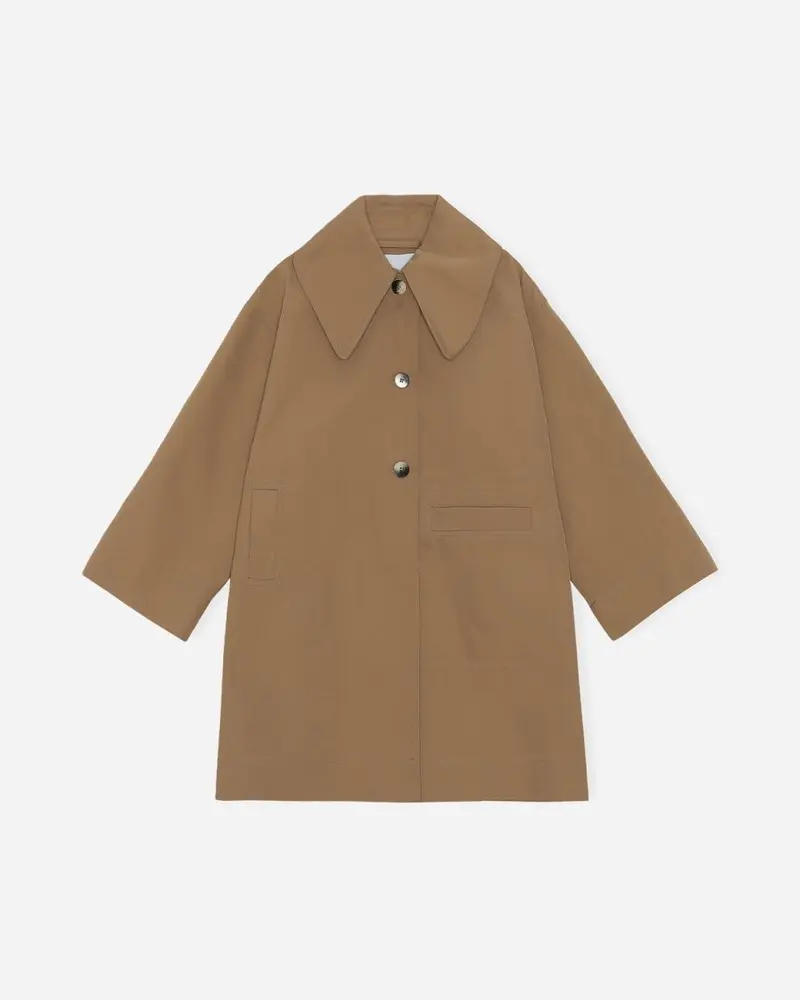 Heavy Twill Oversized Midi Jacket - Tiger's Eye