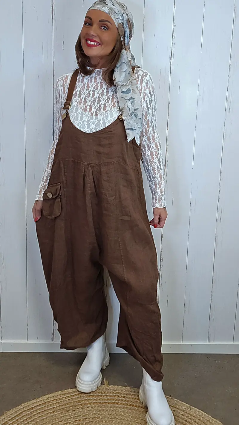 Hedda lin jumpsuit brun