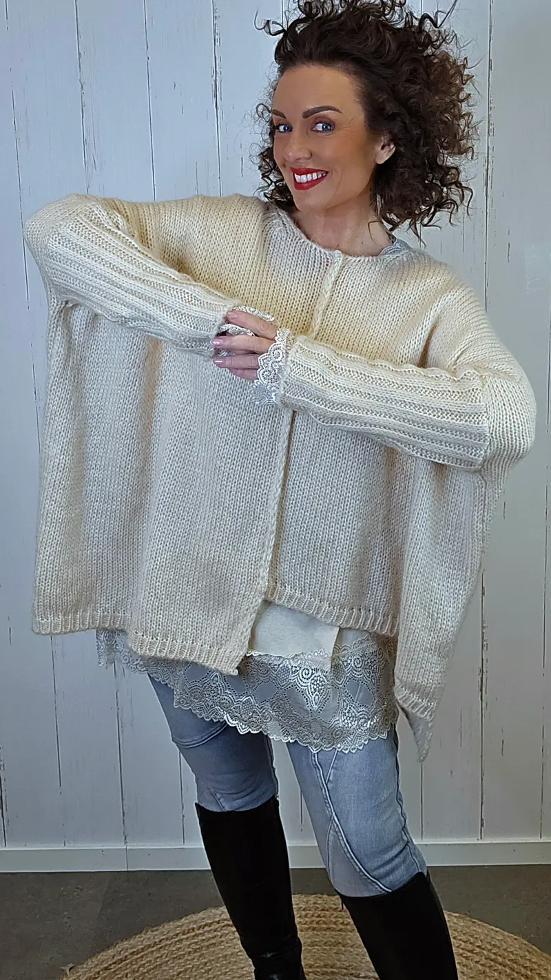 Hedda strikkegenser beige