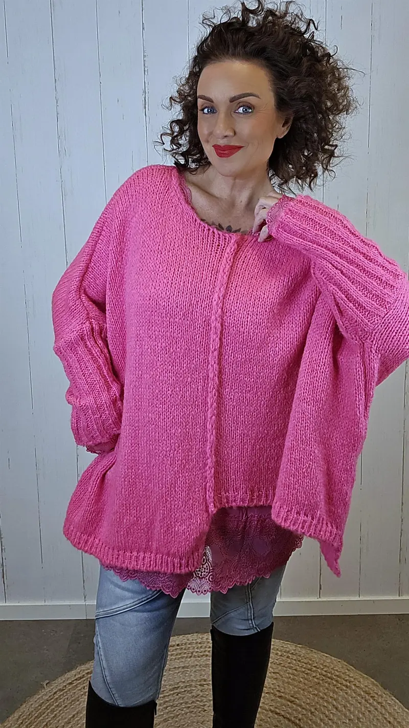 Hedda strikkegenser rosa