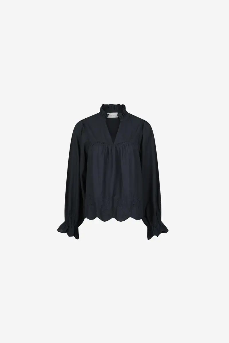 Heline Emb Blouse Navy
