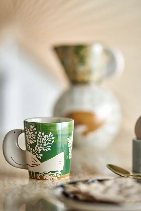 Hezha Cup, Green, Stoneware