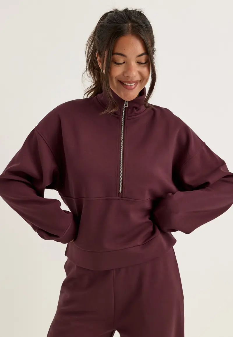 High Collar Half Zip Sweater