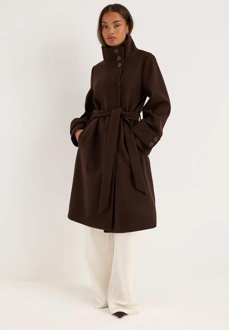 High Neck Midi Coat
