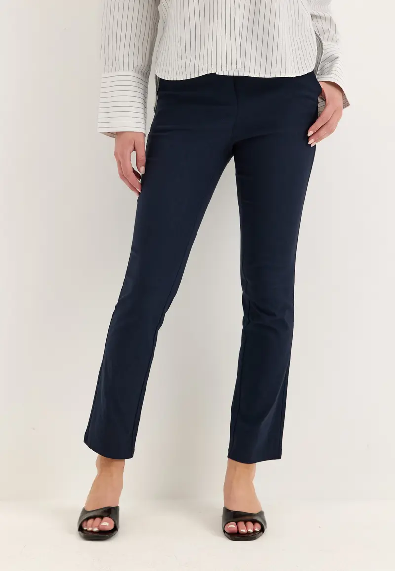 High Waist Stretchy Front Pocket Trousers
