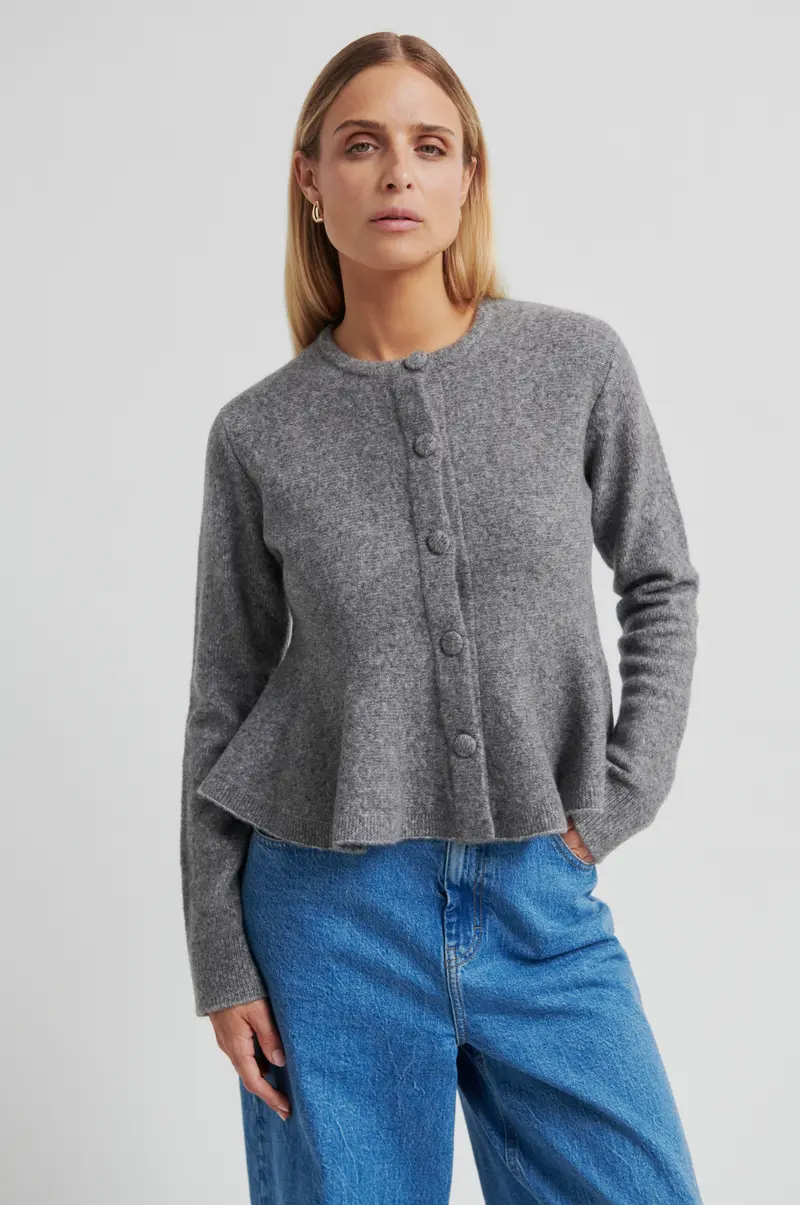 Hiva Peplum Knit Cardigan