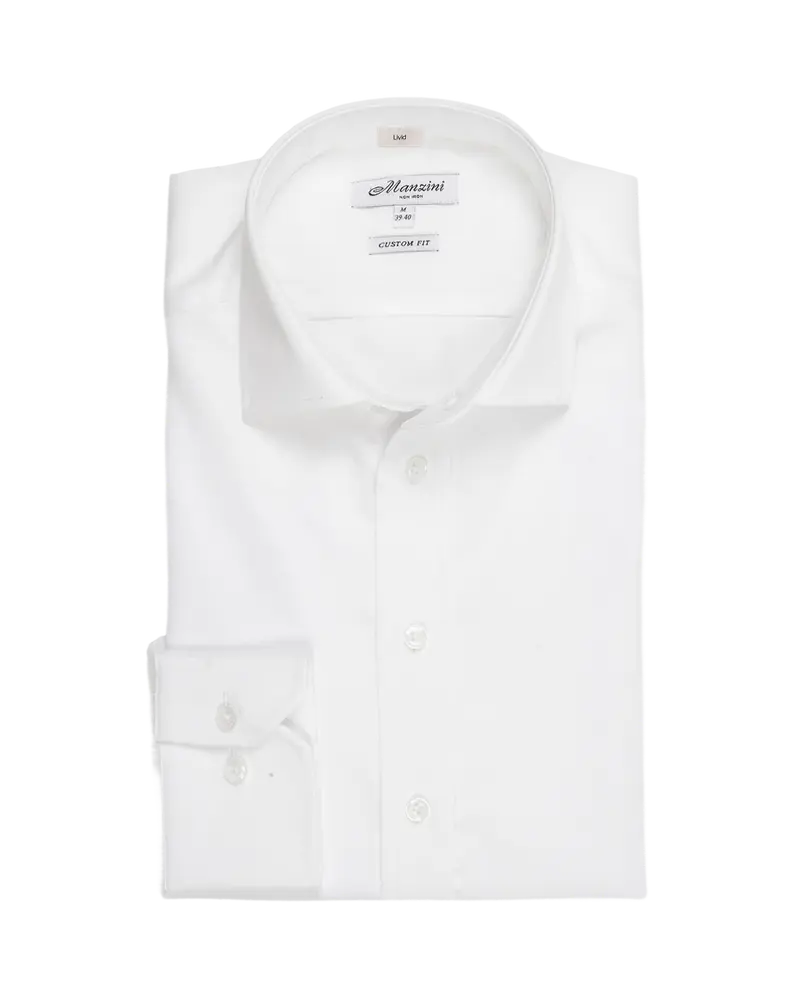 Houston Hvit Twill Skjorte, Custom Fit