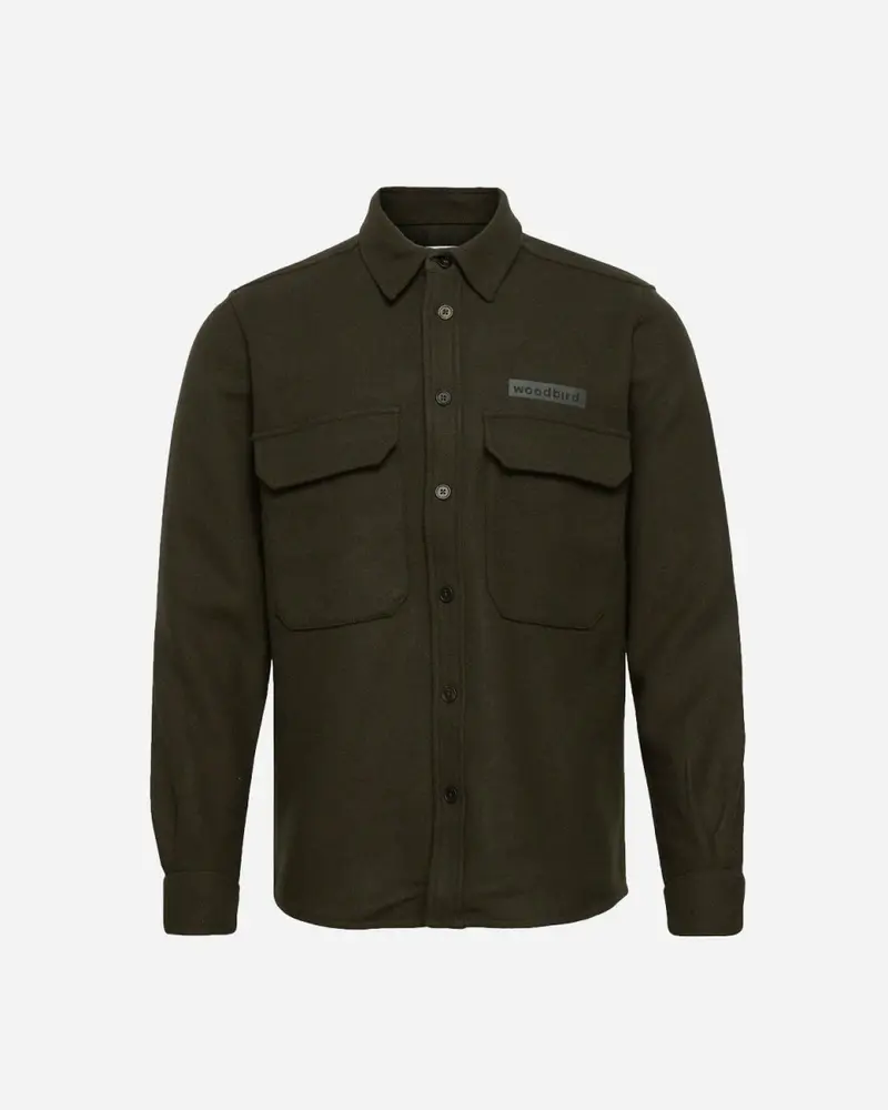 Hoxen Wool Shirt - Army Green