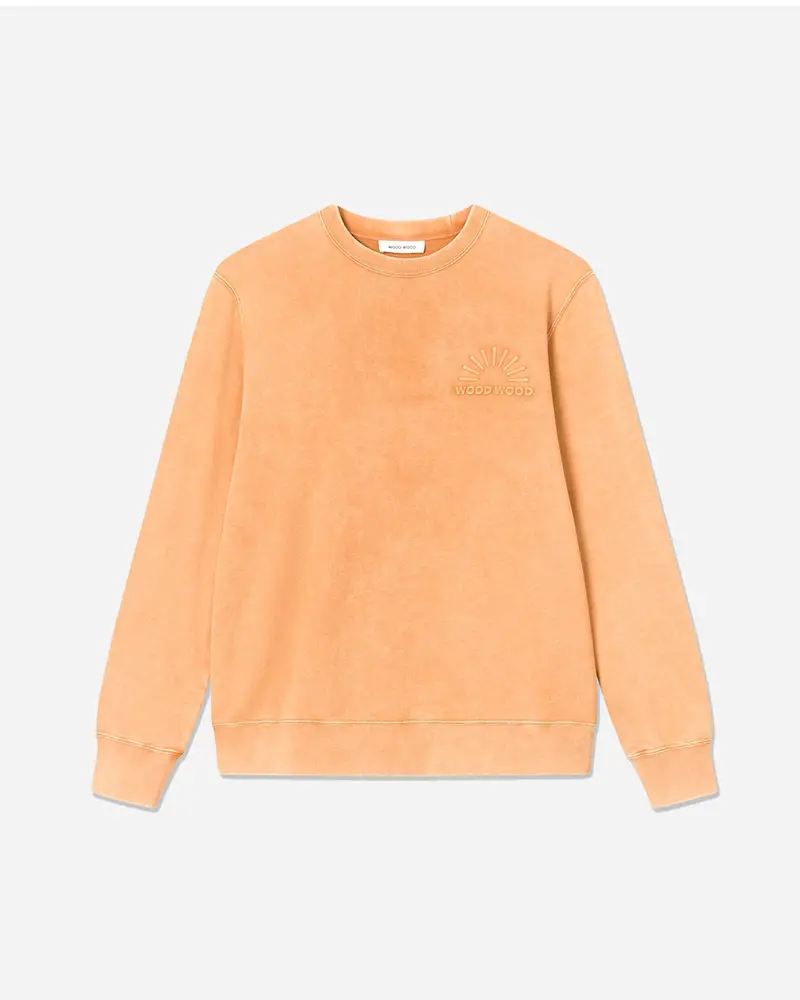 Hugh Embossed Sweatshirt - Abricot Orange