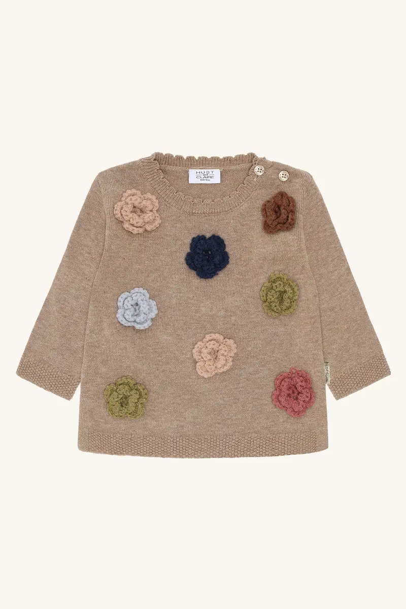 Hust&Claire Pusle Flower Strikkegenser