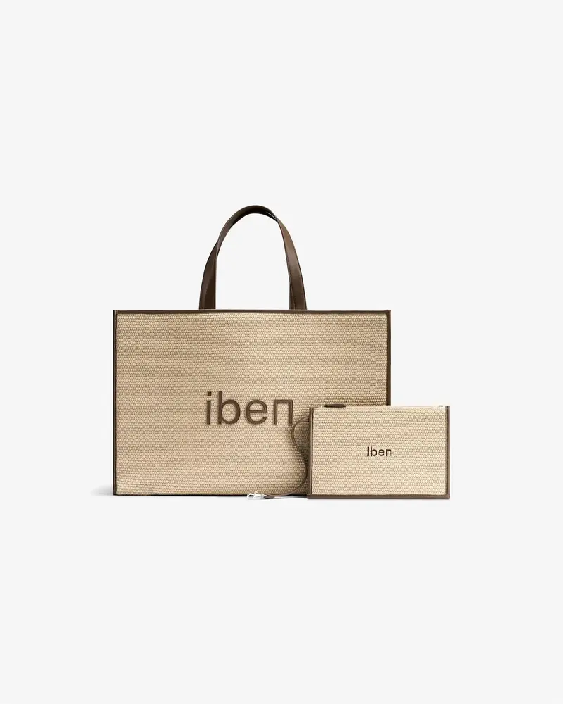 Iben Straw Bag L Brown Straw