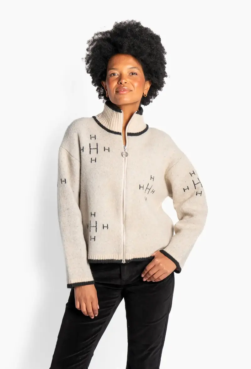 Iben Zip Jacket - Light Beige Melange