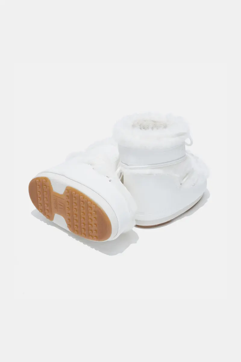 Icon White Low Faux Fur Boots